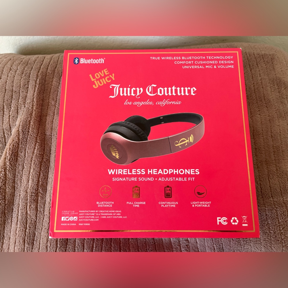 Juicy Couture Bluetooth Wireless Headphones Light Weight Bronze/Rose Gold